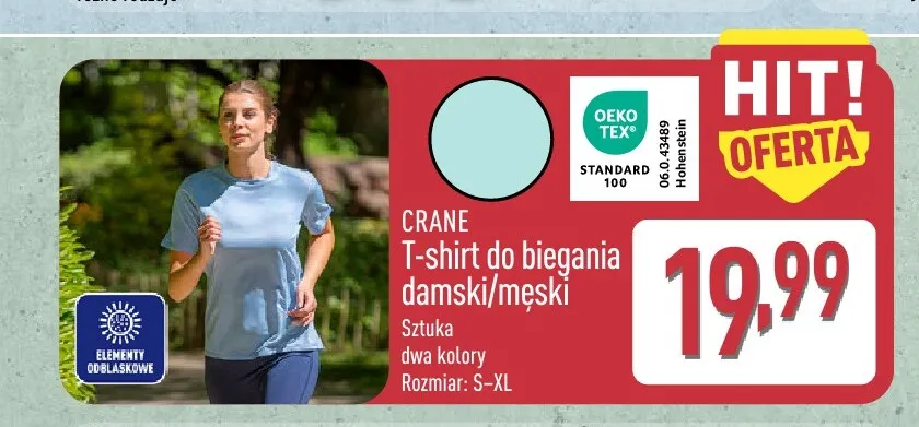 T-shirt do biegania damski Crane promocja w Aldi