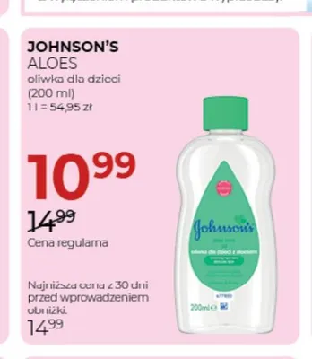 Oliwka dla dzieci Johnson's Aloes promocja w Drogerie Jawa