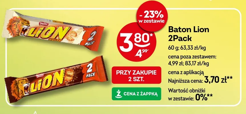 Baton Lion 2-pak promocja w Żabka