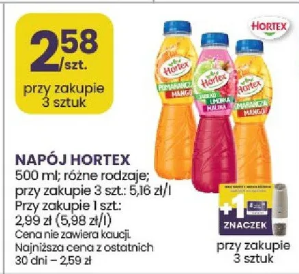 Napój Hortex różne rodzaje promocja w Stokrotka