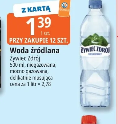 Woda źródlana niegazowana Żywiec Zdrój promocja w Leclerc