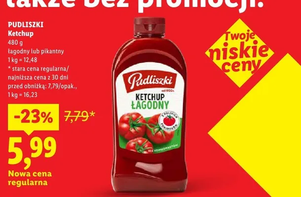 Ketchup Pudliszki pikantny promocja w Lidl