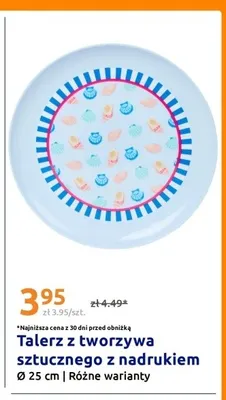 Talerz z tworzywa sztucznego z nadrukiem Ø 25 cm promocja w Action