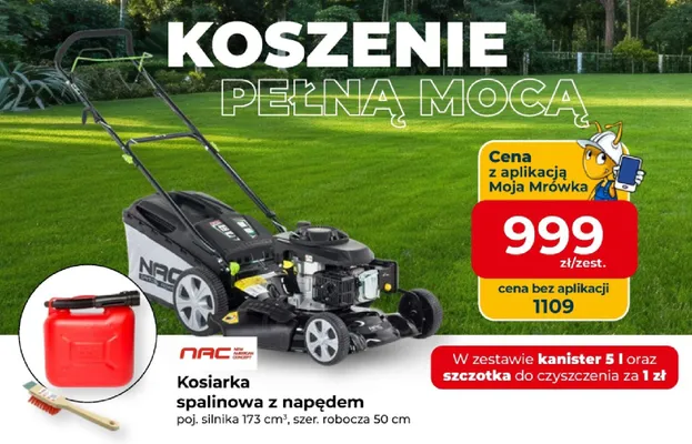 Kosiarka spalinowa z napędem NAC poj. silnika 173 cm³ szer. robocza 50cm promocja w PSB Mrówka