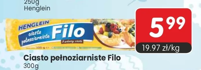 Ciasto pełnoziarniste Filo promocja w Market Point
