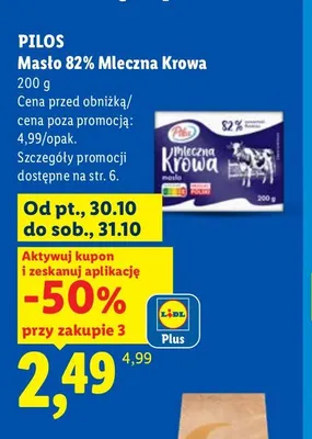 Masło Mleczna Krowa Pilos 82% promocja w Lidl