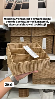 Wiklinowy organizer z przegródkami Pepco Home promocja w Pepco