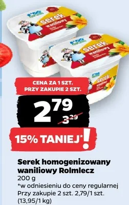 Serek homogenizowany waniliowy Rolmlecz promocja w Netto