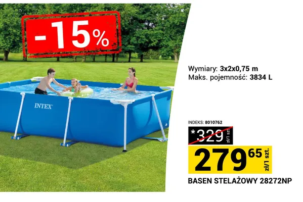 Basen stelażowy 28272NP promocja w Merkury Market