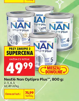 Mleko modyfikowane Nestlé Nan Optipro Plus 5 promocja w Biedronka