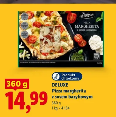 Pizza margherita z sosem bazyliowym Deluxe promocja w Lidl