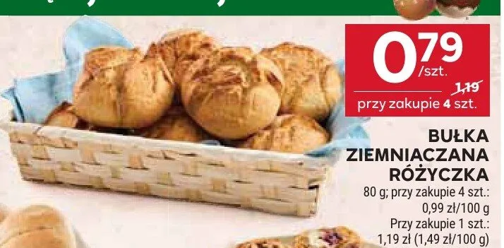 Bułka ziemniaczana różyczka promocja w Stokrotka