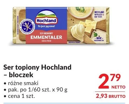 Ser topiony Hochland - bloczek różne smaki promocja w Makro