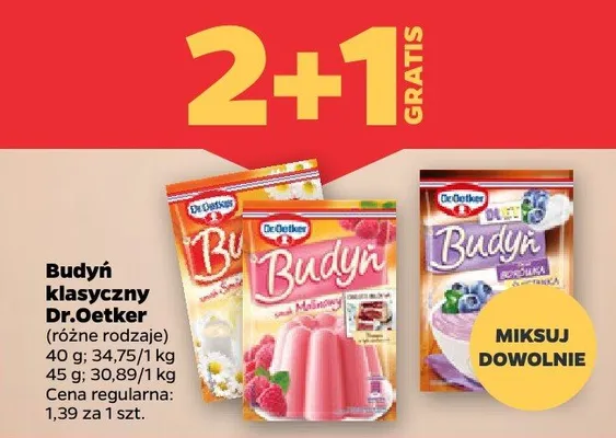 Budyń klasyczny różne rodzaje promocja w Netto
