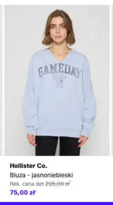 Bluza Hollister Co. jasnoniebieska promocja w Lounge by Zalando