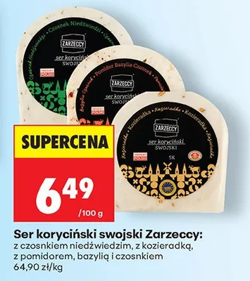 Ser koryciński swojski z pomidorem bazylią i czosnkiem Zarzeccy promocja w Biedronka