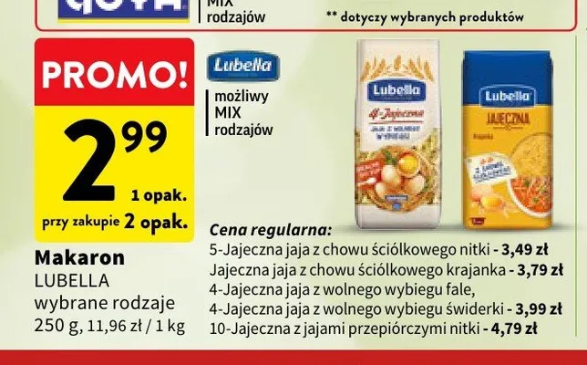 Makaron Lubella 4-Jajeczna świderki promocja w Intermarche