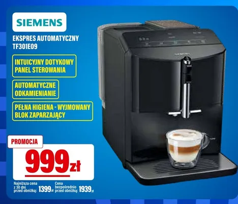 Ekspres automatyczny Siemens TF301E09 promocja w RTV EURO AGD