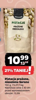 Pistacje prażone niesolone promocja w Netto
