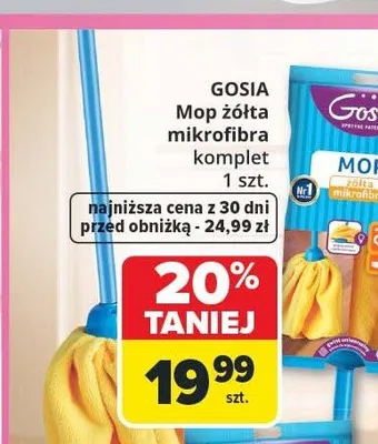 Mop żółta mikrofibra komplet Gosia promocja w Carrefour