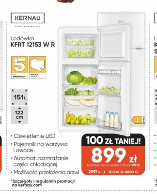 Lodówka Kernau KFRT 12153W R promocja w Max Elektro