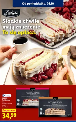 Tort bezowy z sosem toffi Deluxe promocja w Lidl