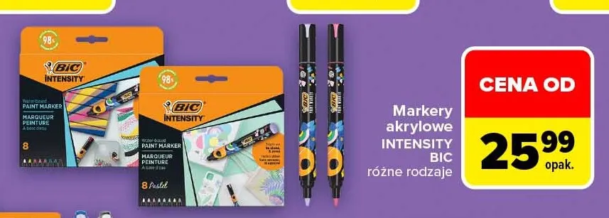 Markery akrylowe Intensity BIC promocja w Carrefour