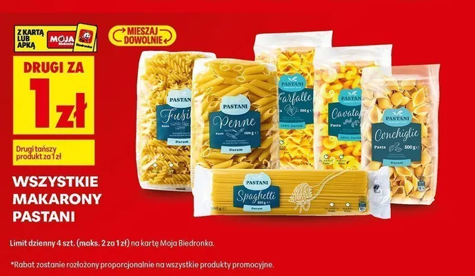 Makarony Pastani promocja w Biedronka