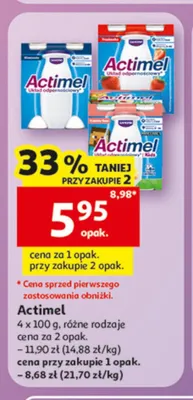 Napój mleczny Actimel 4-pak 100g promocja w Auchan
