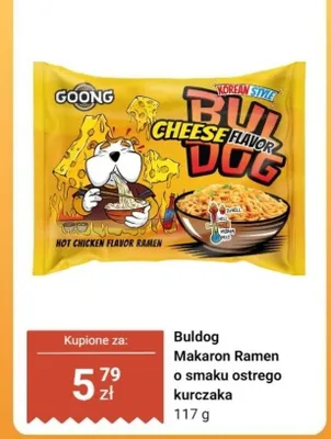 Makaron Ramen Buldog o smaku ostrego kurczaka cheese flavor promocja w Dino