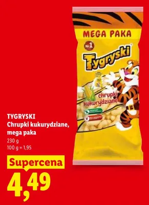 Chrupki kukurydziane mega paka Tygryski promocja w Lidl