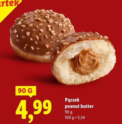 Pączek peanut butter promocja w Lidl