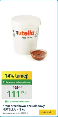 Krem orzechowo-czekoladowy Nutella Food Service promocja w ERLI