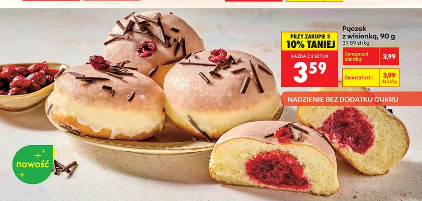 Pączek z wisienką promocja w Biedronka