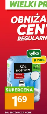 Sól spożywcza warzona jodowana Home Food promocja w Stokrotka