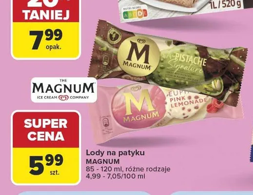 Lody na patyku Magnum Pistachio Signature promocja w Carrefour Market