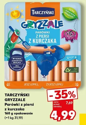 Parówki z piersi z kurczaka Tarczyński Gryzzale promocja w Kaufland