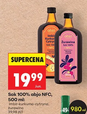 Sok 100% imbir-kurkuma-cytryna promocja w Biedronka