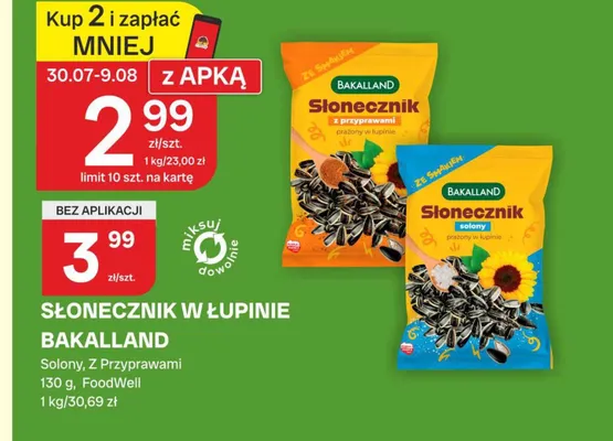 Słonecznik w łupinie Bakalland Z Przyprawami promocja w Chorten