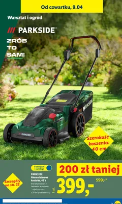 Akumulatorowa kosiarka, 40V promocja w Lidl