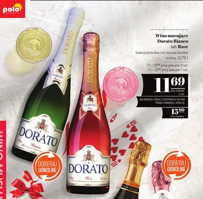 Wino musujące Dorato Bianco białe/półsłodkie Ambra 0,75l promocja w POLOmarket