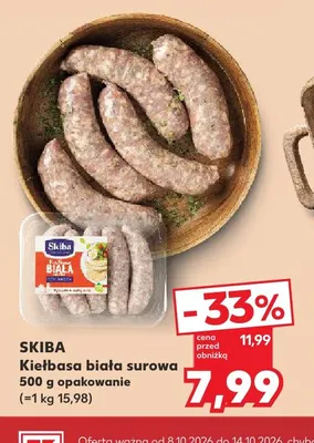 Kiełbasa biała surowa Skiba promocja w Kaufland