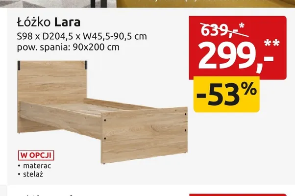 Łóżko Lara promocja w Black Red White