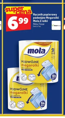 Ręcznik papierowy podwójne Megarolki Mola 2-pak promocja w TOPAZ