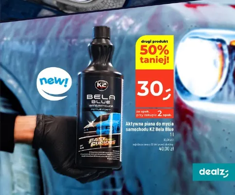 Aktywna piana do mycia samochodu K2 Bela Blue promocja w Dealz