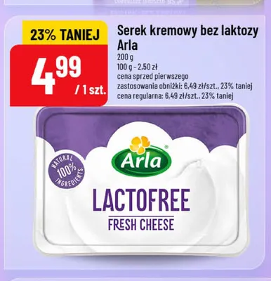 Serek kremowy bez laktozy Arla Lactofree promocja w POLOmarket