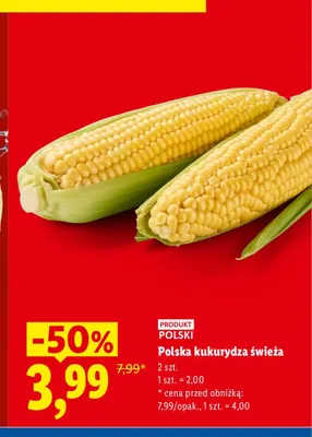 Kukurydza polska świeża promocja w Lidl