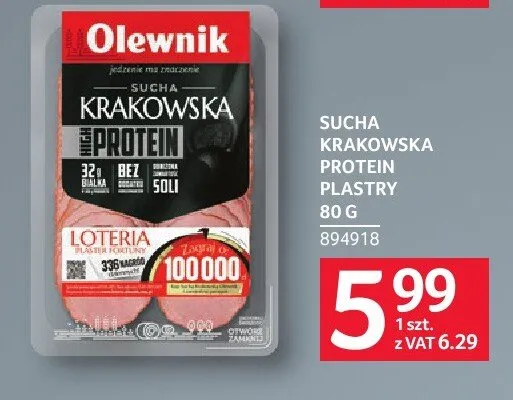 Sucha krakowska protein plastry Olewnik promocja w Selgros