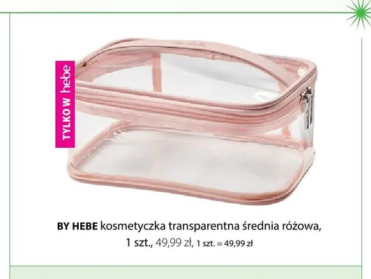 Kosmetyczka transparentna średnia różowa By Hebe promocja w Hebe