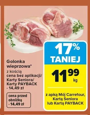 Golonka wieprzowa z kością promocja w Carrefour Market